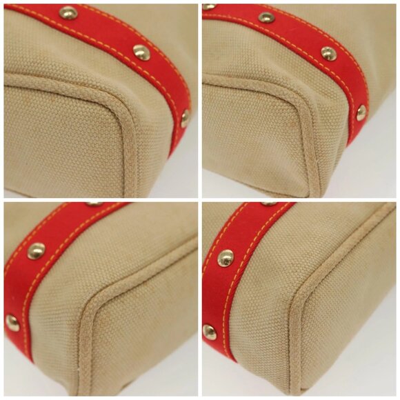 LOUIS VUITTON Antigua Cabas MM Tote Bag Beige Red M40035 LV Auth 137279 - Picture 15 of 16